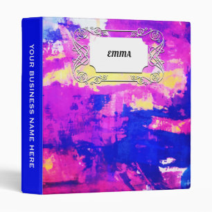 Modern Colourful Abstract Blue Purple Watercolor Binder