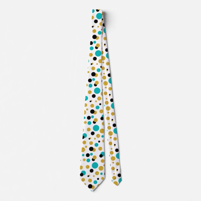 Modern Colourful Abstract Circles Seamless Pattern Tie (Front)