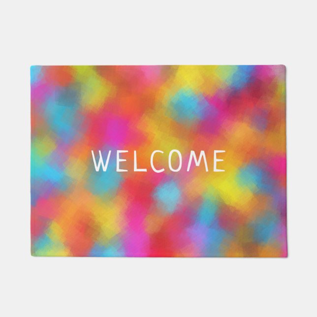 Modern Colourful Abstract Elegant Welcome Template Doormat (Front)