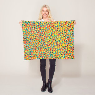 Modern Colourful Abstract Geometric Balloons Paint Fleece Blanket