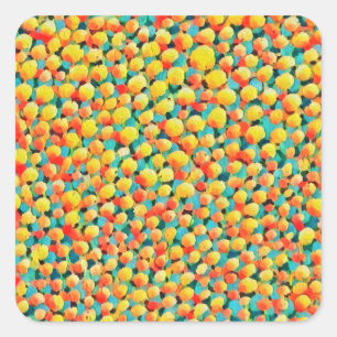 Modern Colourful Abstract Geometric Balloons Paint Square Sticker