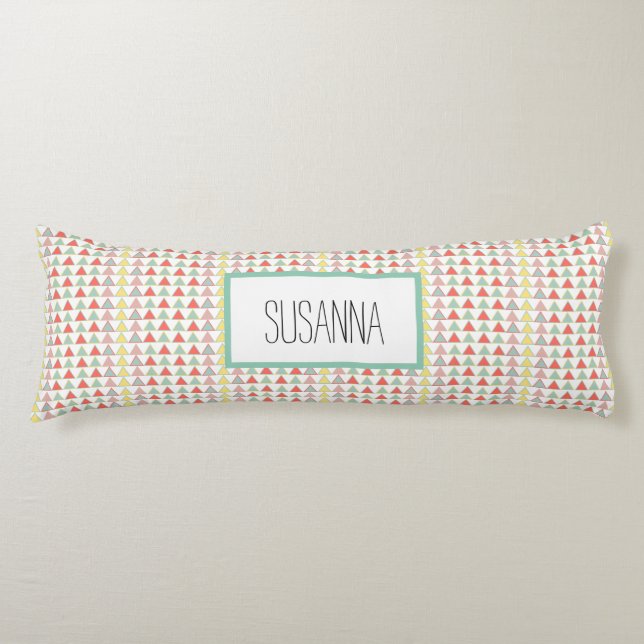 Modern Colourful Abstract Geometric Pattern Body Pillow (Front)