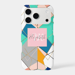 Modern Colourful Abstract Gold Geometric Strokes