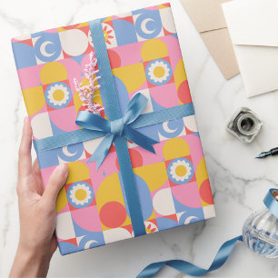 Modern Colourful Abstract Pattern Girly Wrapping Paper