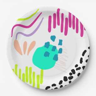 Modern colourful abstract pattern. paper plate