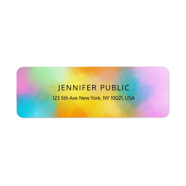 Modern Colourful Abstract Personalized Elegant (Front)