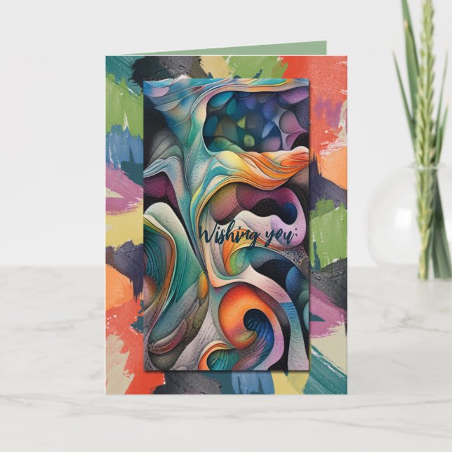 modern colourful abstract with custom text card (Front)