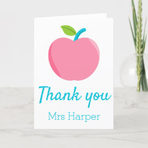 Modern Colourful Apple Teacher Thank You Card