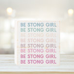 Modern Colourful Be Strong Girl Inspiration Phrase Wooden Box Sign<br><div class="desc">Modern Colourful Be Strong Girl Inspiration Phrase</div>