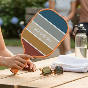 Modern Colourful Beach Colorblock Personalized Nam Pickleball Paddle