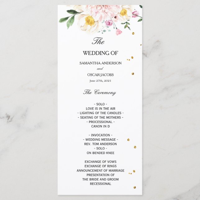 Modern Colourful Beauty Watercolor Flowers Menu (Front)