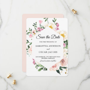 Modern Colourful Beauty Watercolor Flowers Save The Date