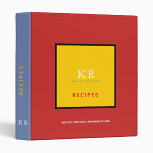 modern colourful binder for chef recipes