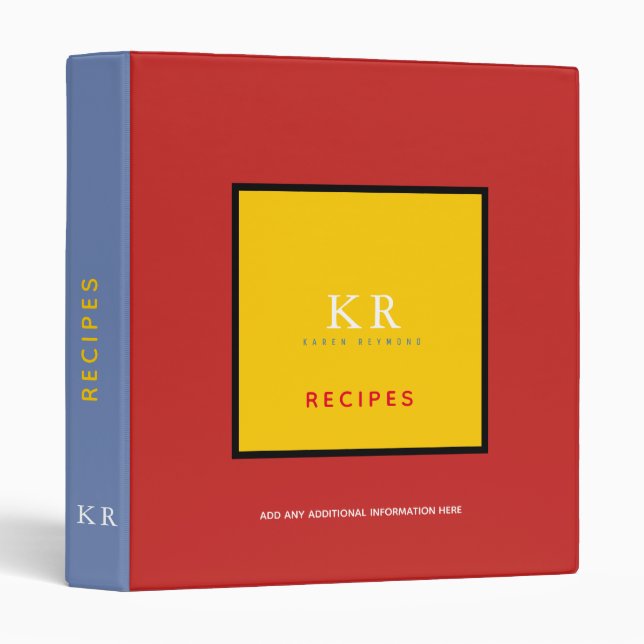 modern colourful binder for chef recipes (Front/Spine)