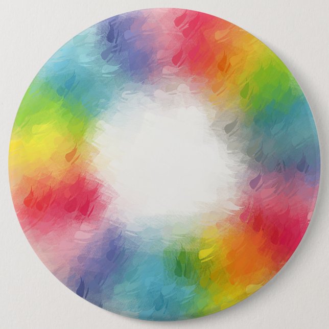 Modern Colourful Blank Add Your Text Name Template 6 Inch Round Button (Front)
