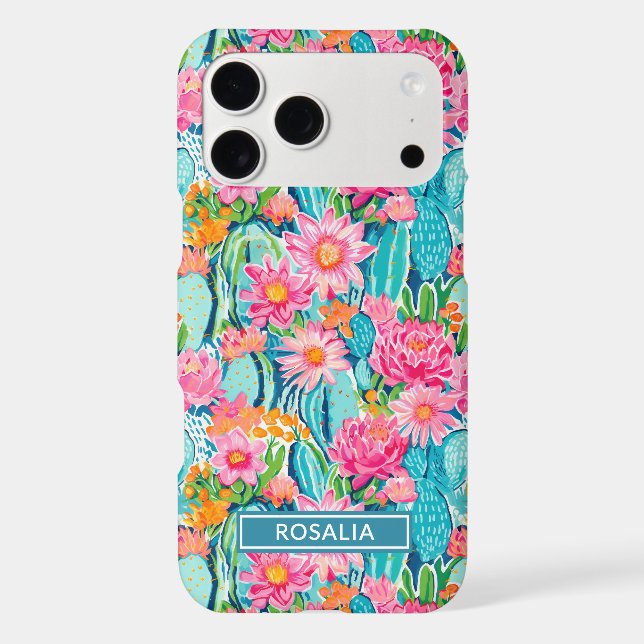 Modern Colourful Blooming Cacti Personalized (Back)