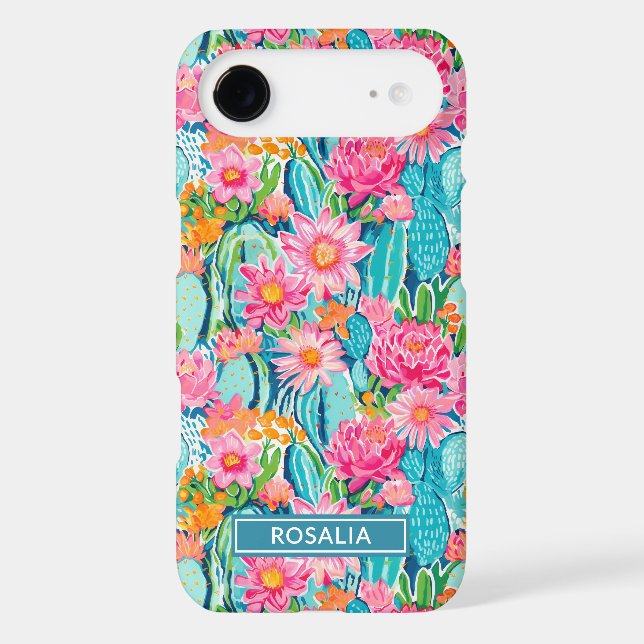 Modern Colourful Blooming Cacti Personalized (Back)