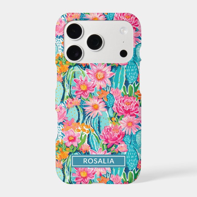 Modern Colourful Blooming Cacti Personalized (Back)