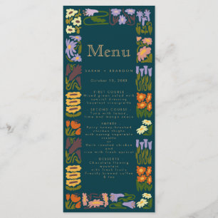 Modern Colourful Boho Chic Wedding Menu