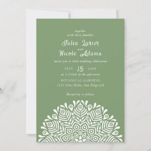 Modern Colourful Boho Ethnic Floral Mandala Weddin Invitation