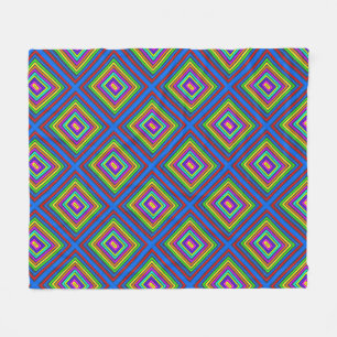 Modern colourful boho square geometric pattern  fleece blanket