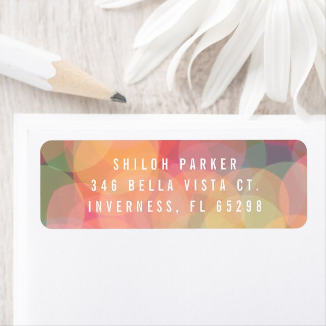 Modern Colourful Bokeh Lights Return Address (Insitu)