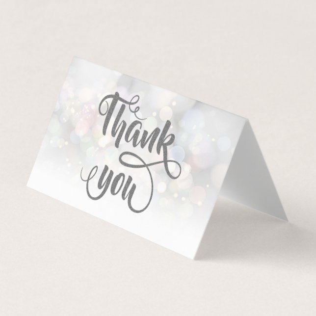 Modern Colourful   Bokeh Thank You Card (Front)