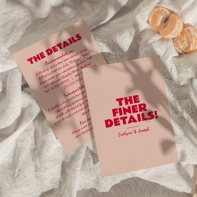 Modern Colourful Bold Bright Unique Wedding Detail Enclosure Card (Creator Uploaded)