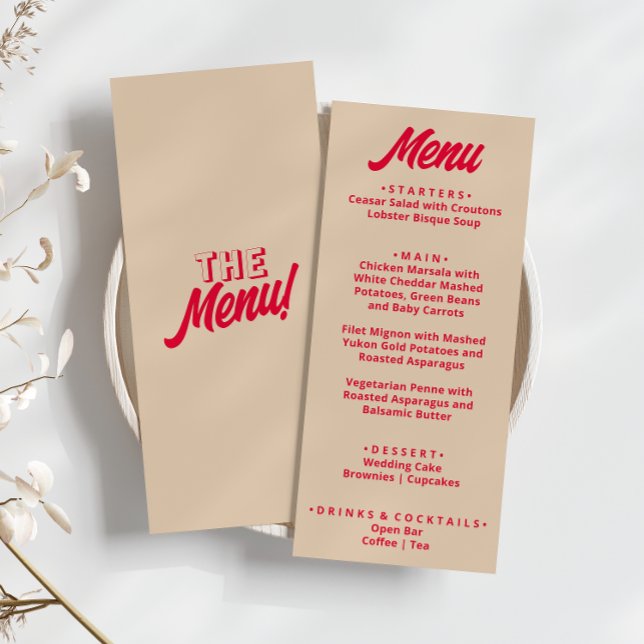 Modern Colourful Bold Funky Retro Unique Wedding  Menu (Creator Uploaded)