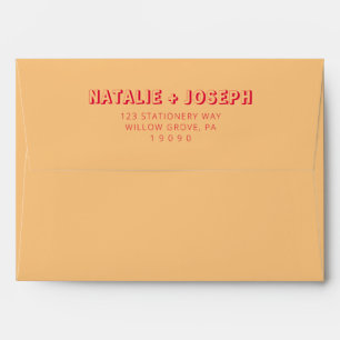 Modern Colourful Bold Retro Bright Funky Wedding Envelope
