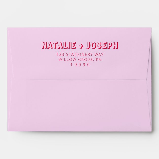 Modern Colourful Bold Retro Bright Funky Wedding Envelope (Back (Top Flap))
