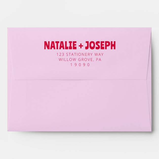 Modern Colourful Bold Retro Bright Funky Wedding Envelope (Back (Top Flap))