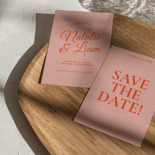 Modern Colourful Bright Funky Bold Retro Wedding   Save The Date (Creator Uploaded)