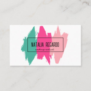 Modern Colourful Brush Strokes Beauty Salon Business Card