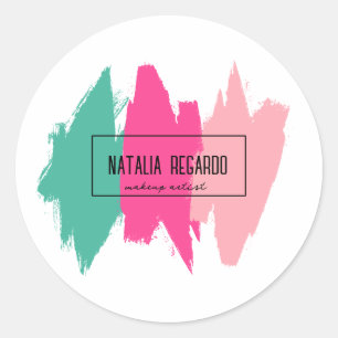 Modern Colourful Brush Strokes Classic Round Sticker