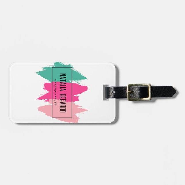 Modern Colourful Brush Strokes  Luggage Tag (Front Horizontal)