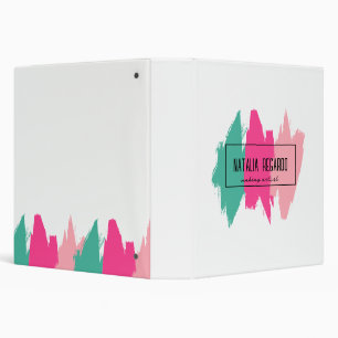 Modern Colourful Brush Strokes Makeup Artist Binde Binder