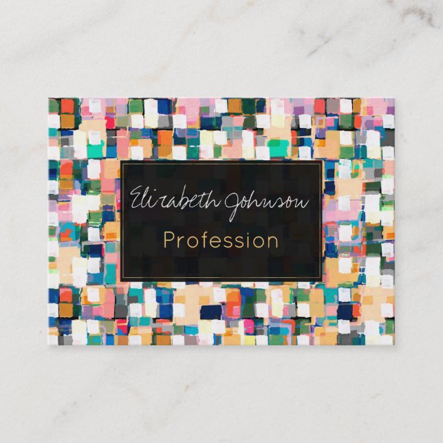 Modern Colourful Brush Strokes Paint Abstract Art Business Card (Front)