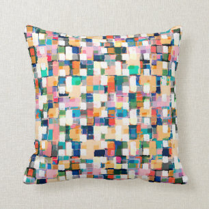 Modern Colourful Brush Strokes Paint Abstract Art Throw Pillow