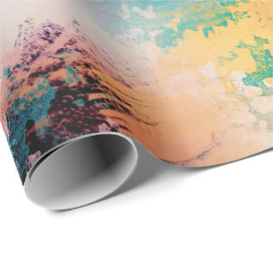 Modern Colourful Brush Strokes Paint Abstract Art Wrapping Paper