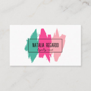 Modern Colourful Brush Strokes Salon Loyalty Card
