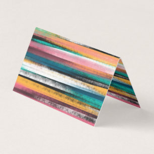 Modern Colourful Brush Strokes Stripes Oil Paint Business Card