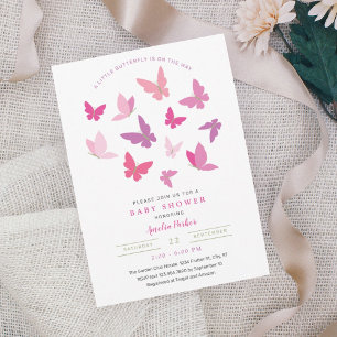 Modern Colourful Butterflies Baby Shower Invitatio Invitation