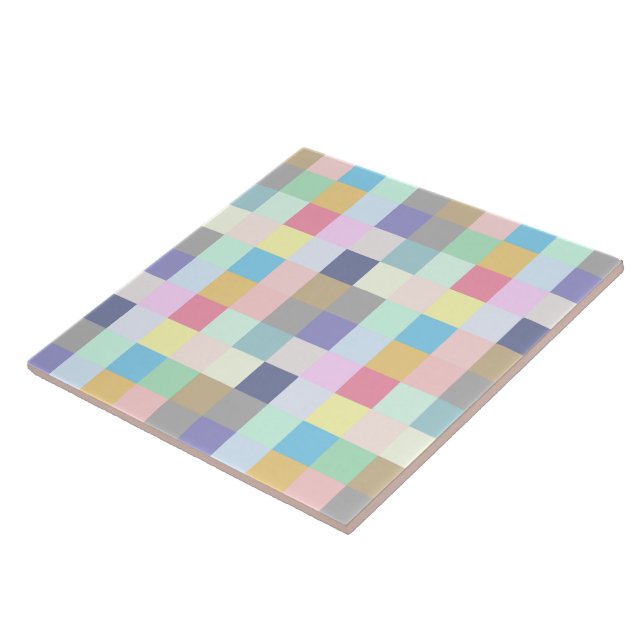 Modern Colourful Chequerboard Tile (Side)