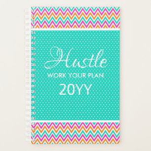 Modern Colourful Chevron Dot Hustle 2019 Planner