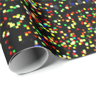 Modern colourful Christmas lights cubes festive Wrapping Paper