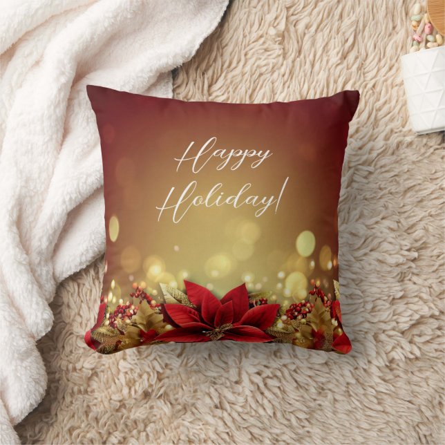 Modern Colourful Christmas Theme Throw Pillow (Blanket)
