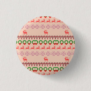Modern Colourful Christmas Tree Painting 1 Inch Round Button