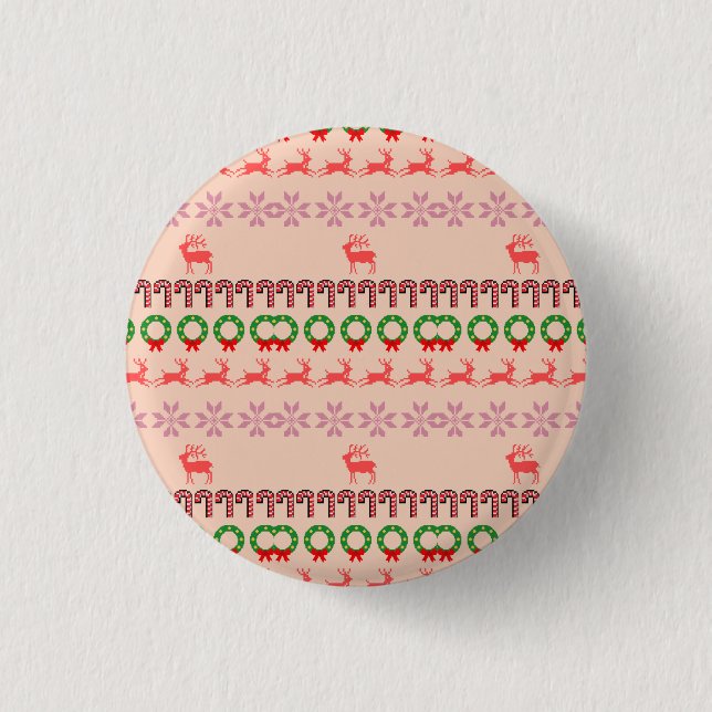 Modern Colourful Christmas Tree Painting  1 Inch Round Button (Front)
