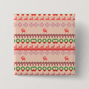 Modern Colourful Christmas Tree Painting 2 Inch Square Button